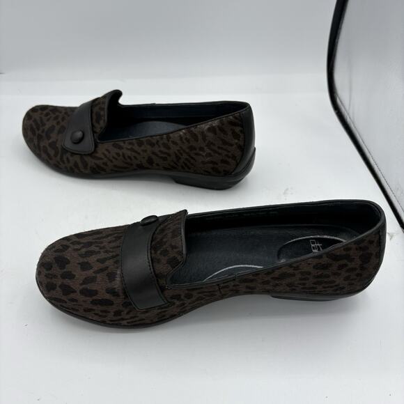 Dansko Loafer Flats Womens Size 9 EU 40 Olena Brown Cheetah Real Fur Leather - Picture 8 of 9